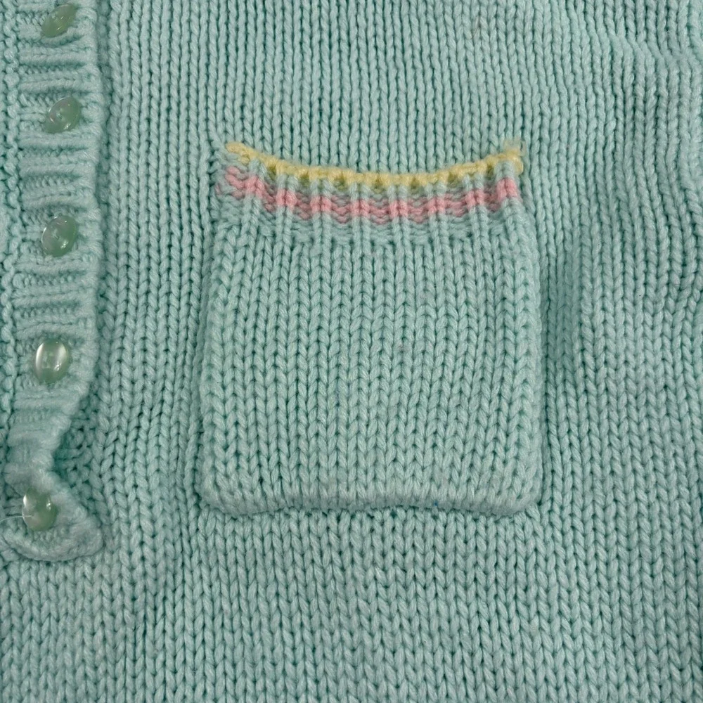 Helium Vintage Knit Sweater S Mint Green Pastel Coquette‎ Grandmacore Soft Girl